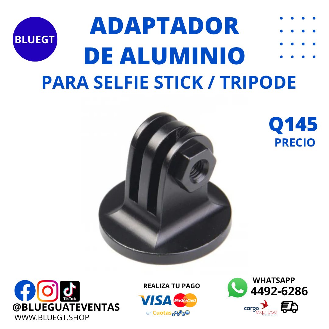 ADAPTADOR DE ALUMINIO SELFIE STICK/TRIPODE