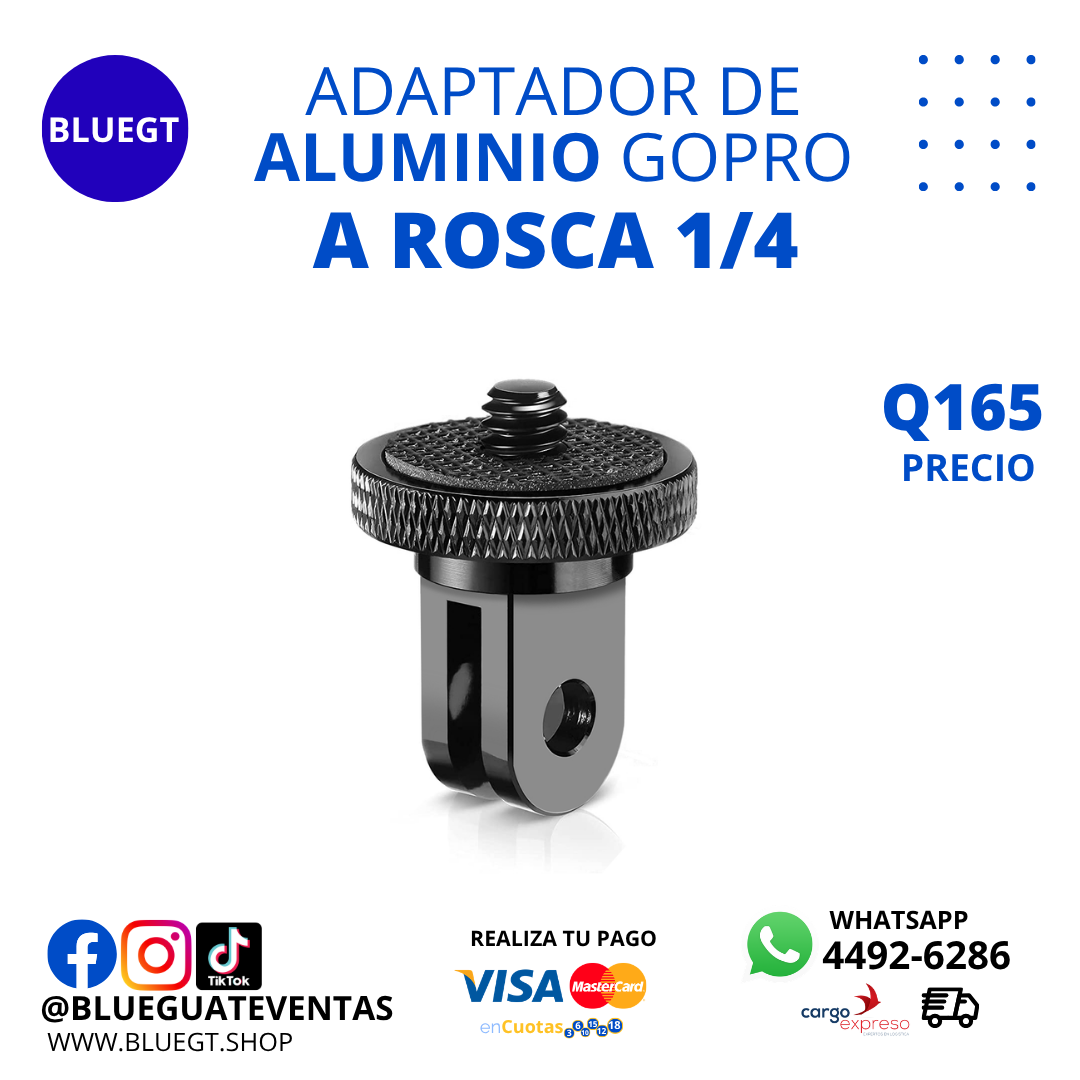 ADAPTADOR DE AGOPRO ALUMINIO INSTA 360 (ROSCA 1/4)