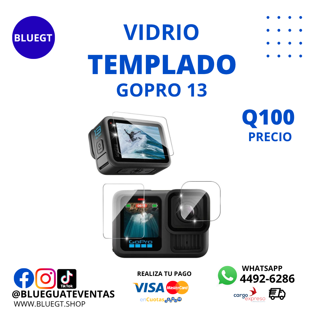 VIDRIO TEMPLADO GOPRO 13