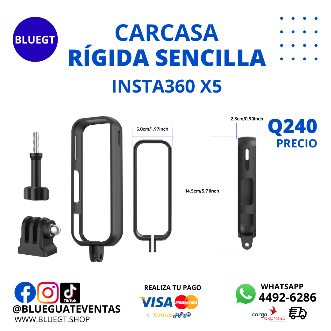 CARCASA RÍGIDA SENCILLA INSTA360 X5