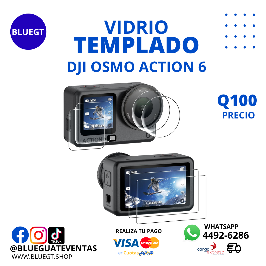 VIDRIO TEMPLADO DJI OSMO ACTION 6