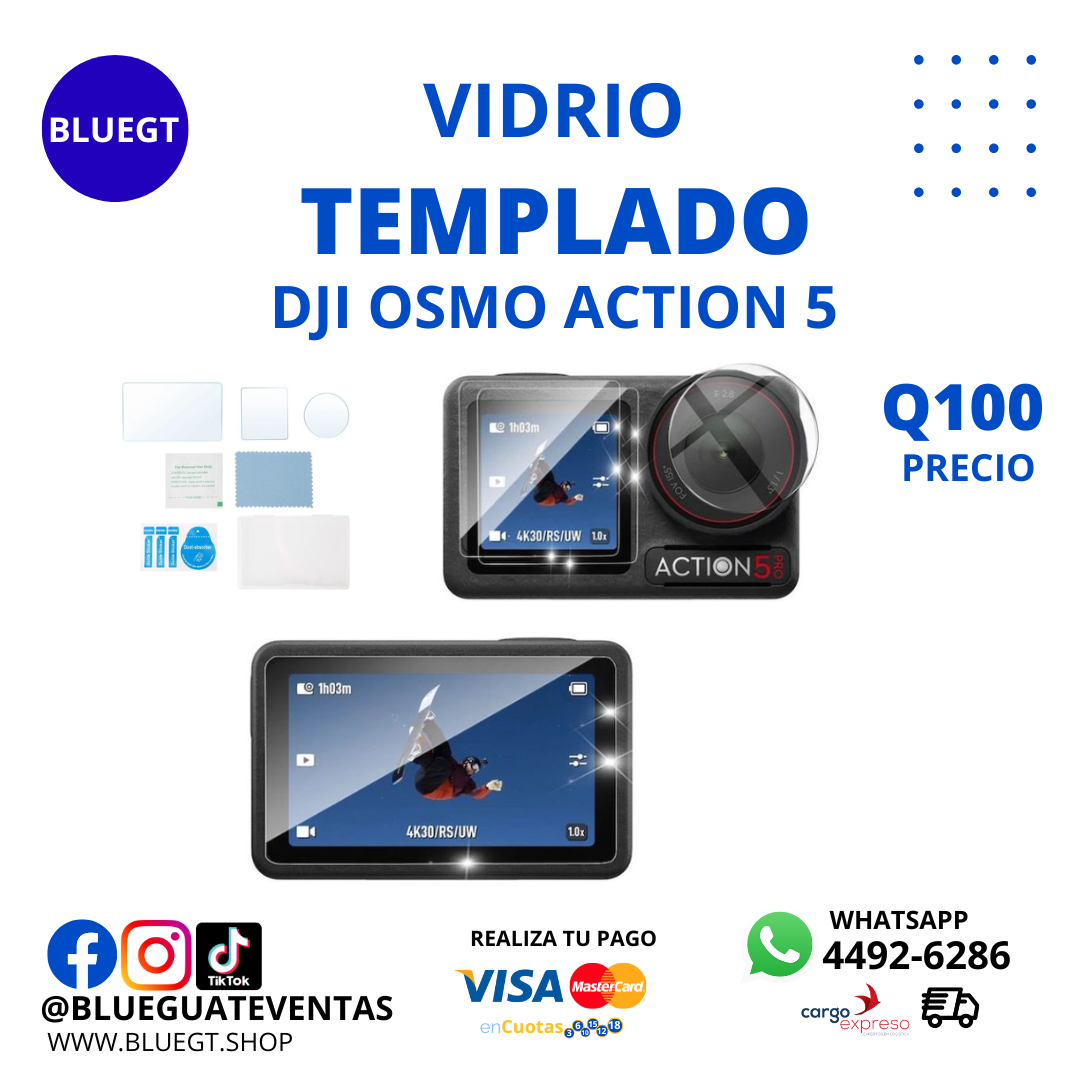 VIDRIO TEMPLADO DJI OSMO ACTION 5 PRO
