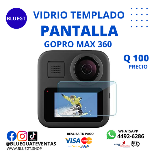 VIDRIO TEMPLADO DE PANTALLA GOPRO MAX 360