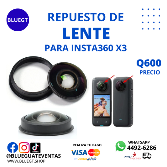 REPUESTO DE LENTE PARA INSTA360 X3
