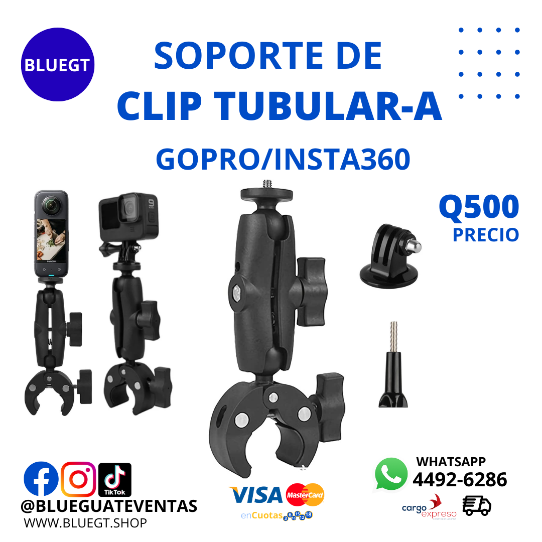 SOPORTE DE CLIP TUBULAR GOPRO/INSTA360