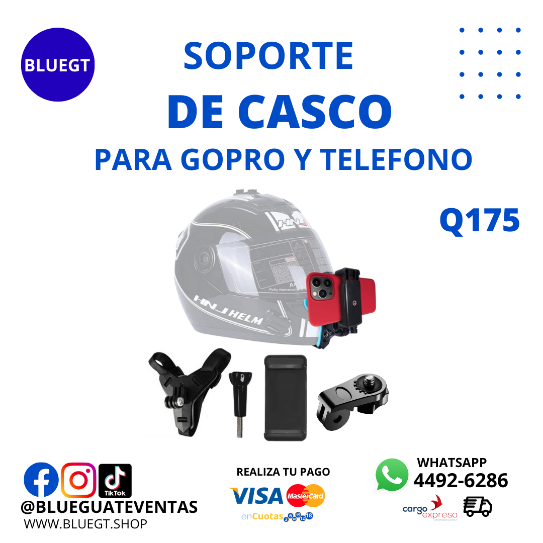 SOPORTE DE CASCO PARA GOPRO Y TELÉFONO