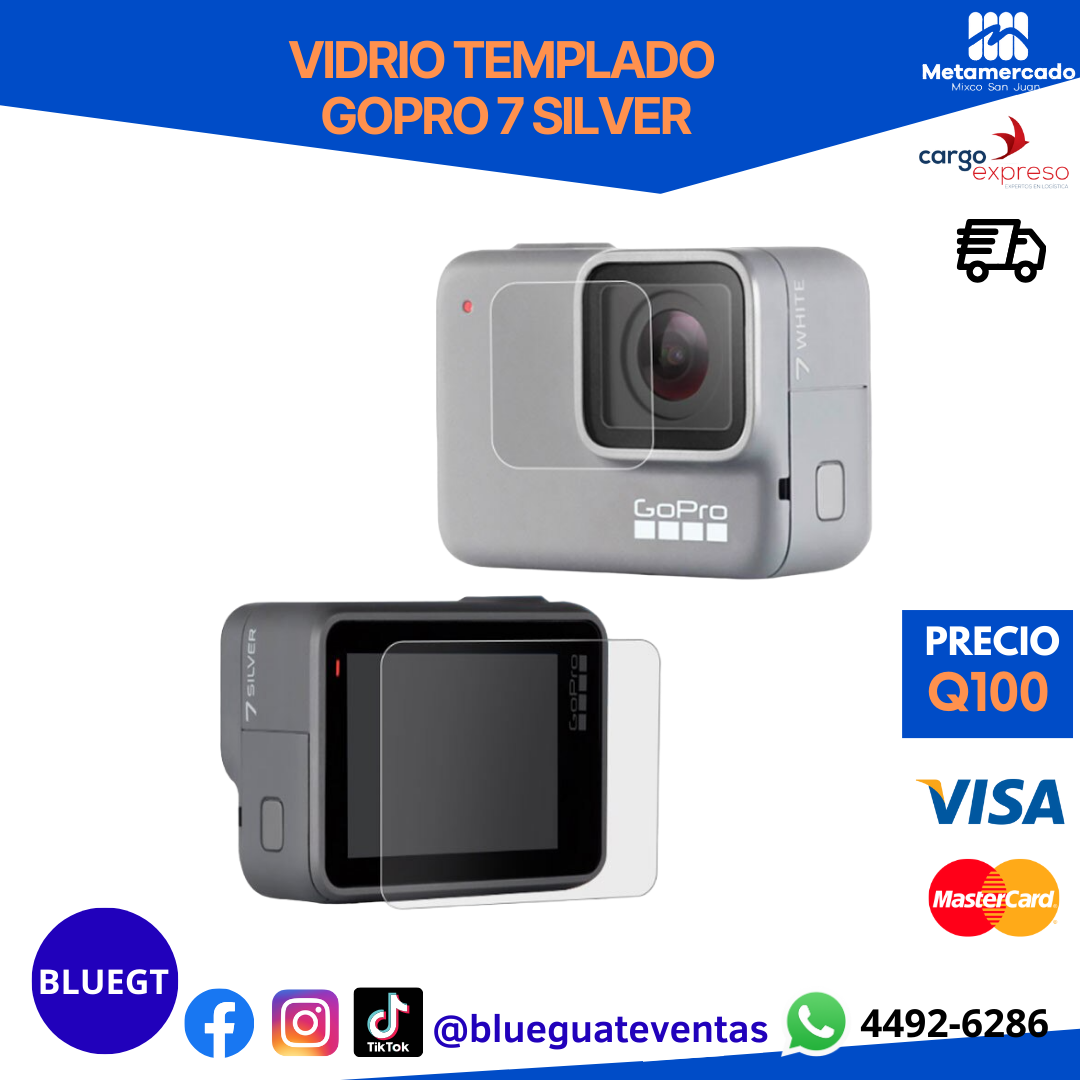 VIDRIO TEMPLADO GOPRO 7 SILVER