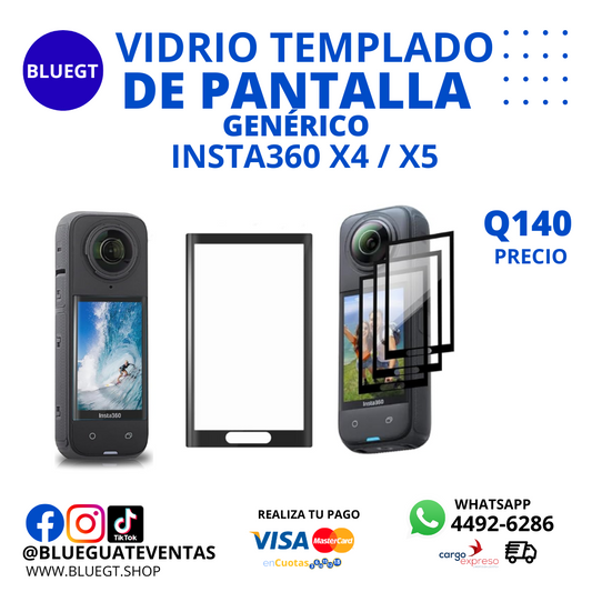 VIDRIO TEMPLADO DE PANTALLA GENÉRICO INSTA360 X4/X5