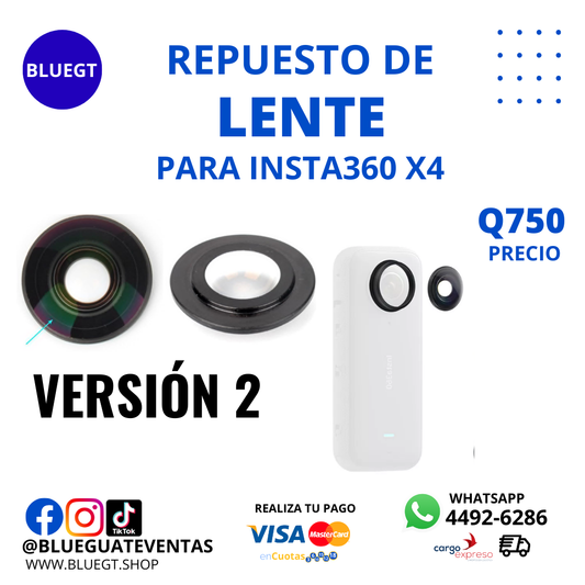 REPUESTO DE LENTE PARA INSTA360 X4