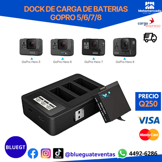 CARGADOR DE BATERÍAS GOPRO 5/6/7/8