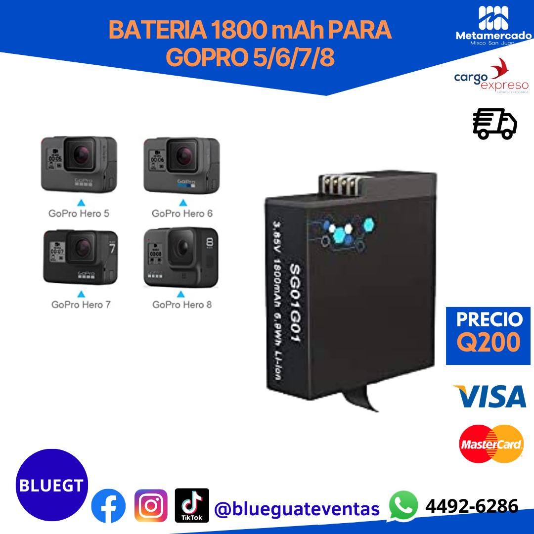 BATERÍAS PARA GOPRO 5/6/7/8