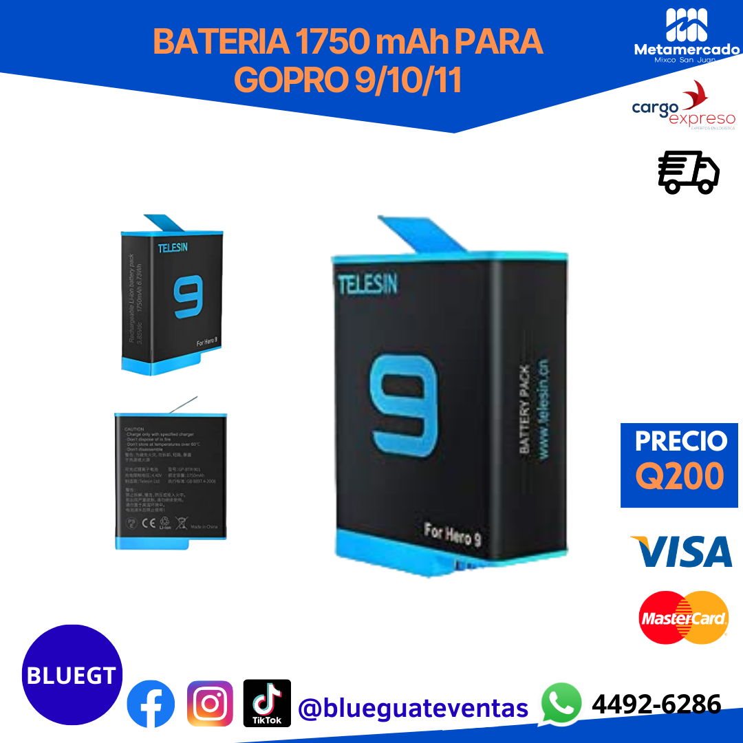 BATERÍAS PARA GOPRO 9/10/11/12