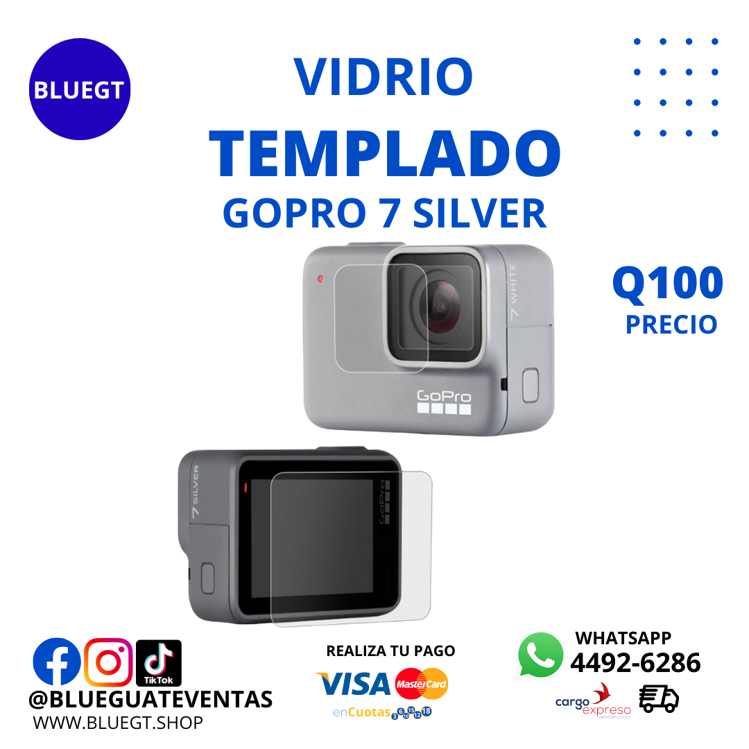 VIDRIO TEMPLADO GOPRO 7 SILVER