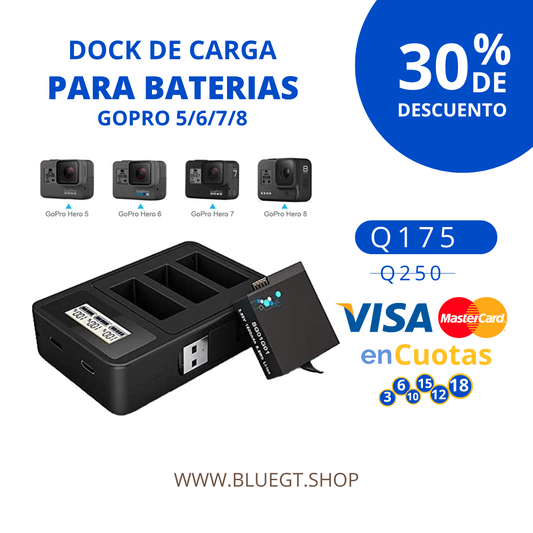 CARGADOR DE BATERÍAS GOPRO 5/6/7/8