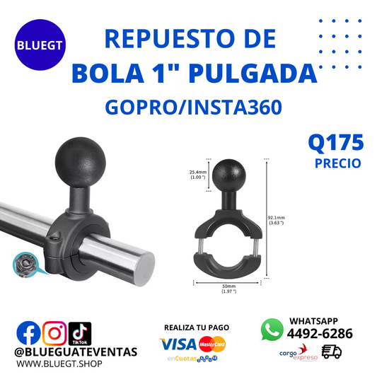 REPUESTO DE BOLA 1" PULGADA GOPRO/INSTA360