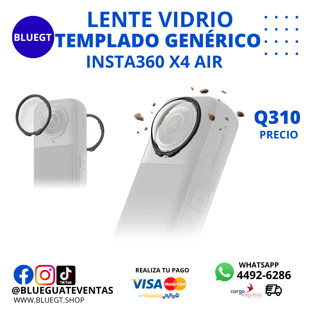 LENTE VIDRIO TEMPLADO GENÉRICO INSTA360 X4 AIR